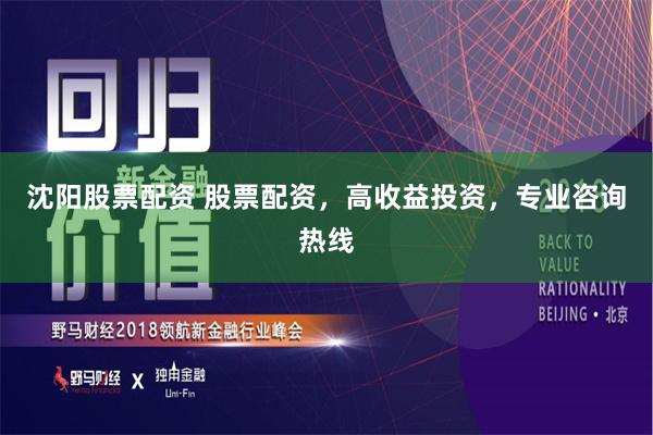 沈阳股票配资 股票配资，高收益投资，专业咨询热线